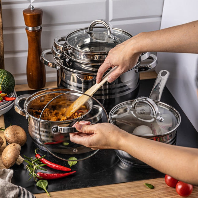 Klausberg 7697 - Set de 10 casseroles et poêles - 16-16-18-20-24 cm - avec couvercle