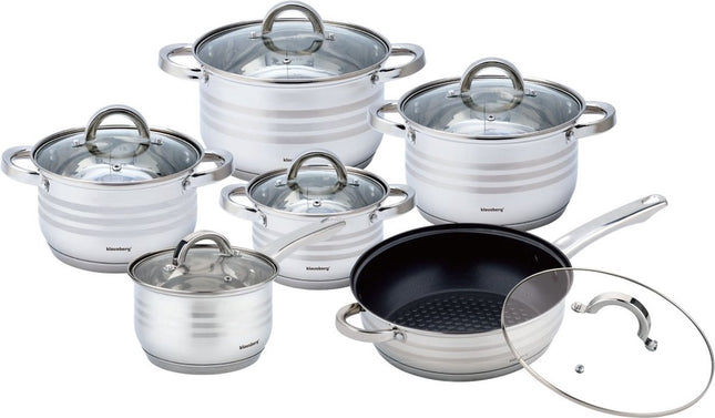Klausberg 7698 - Batterie de cuisine 12 pièces - casseroles - 16-16-18-20--24-24 cm - avec couvercle