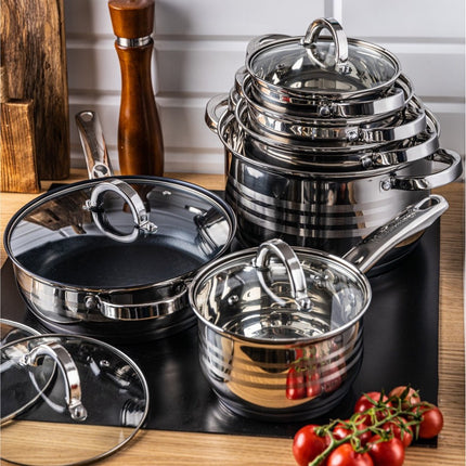 Klausberg 7698 - Batterie de cuisine 12 pièces - casseroles - 16-16-18-20--24-24 cm - avec couvercle