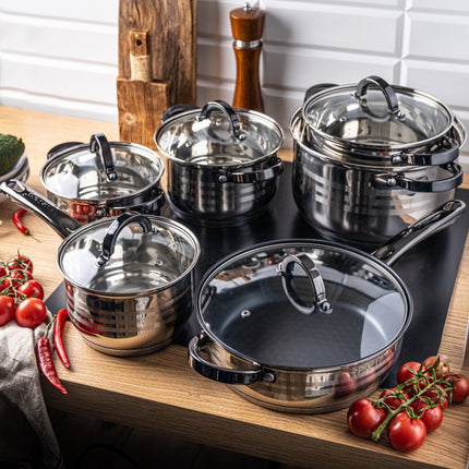 Klausberg 7702 - Set de casseroles 12 pièces - casseroles - 16-16-18-20--24-24 cm - avec couvercle