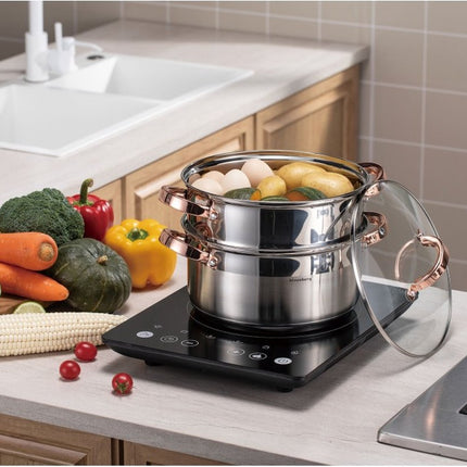 Klausberg 7728 - cuiseur vapeur - 3 pièces - 20 cm - acier inoxydable - toutes sources de chaleur