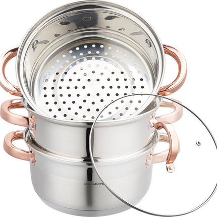Klausberg 7729 - autocuiseur vapeur - 4 pièces - 20 cm - inox - toutes sources de chaleur