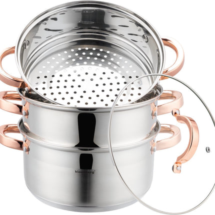 Klausberg 7732 - autocuiseur à vapeur - 4 pièces - 22 cm - acier inoxydable - toutes sources de chaleur