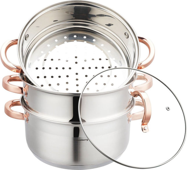 Klausberg 7735 - autocuiseur - 4 pièces - 24 cm - 5 litres - acier inoxydable - tous feux