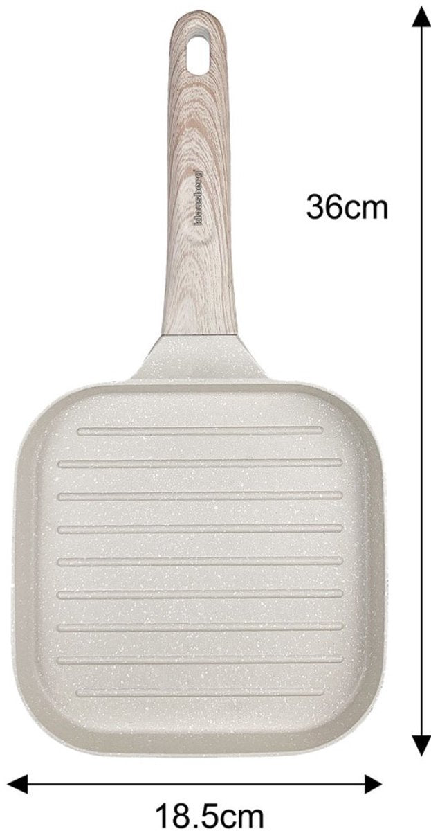 Klausberg 7812 - Poêle Grill - 36 x 18 cm - beige - avec manche en bois