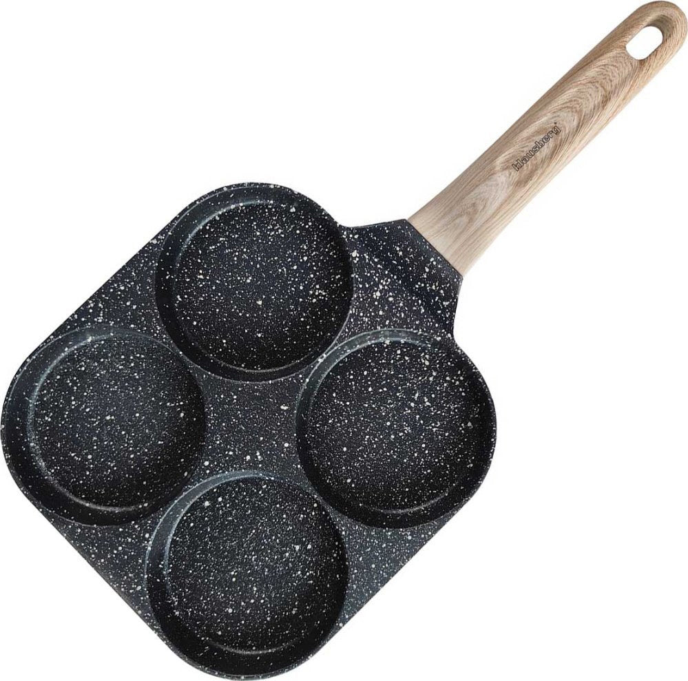 Klausberg KB-7821 pan met 4 vakken – marmeren antiaanbaklaag, zwart