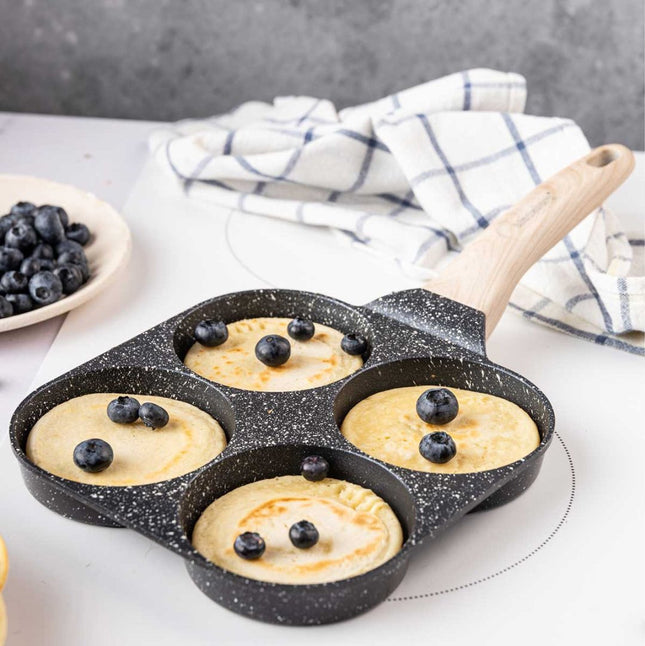 Poêle à Frire 4 Sections en Marbre Klausberg – Antiadhésive, Compatible Tous Feux