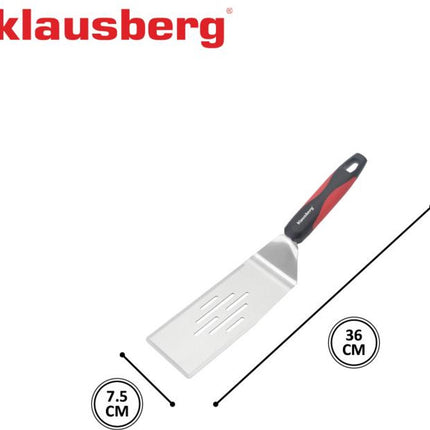 Spatule de barbecue Klausberg KB-7897 - Spatule en acier inoxydable de 36 cm avec manche en plastique pour barbecue - Convient à tous les barbecues - y compris Kamado / Weber