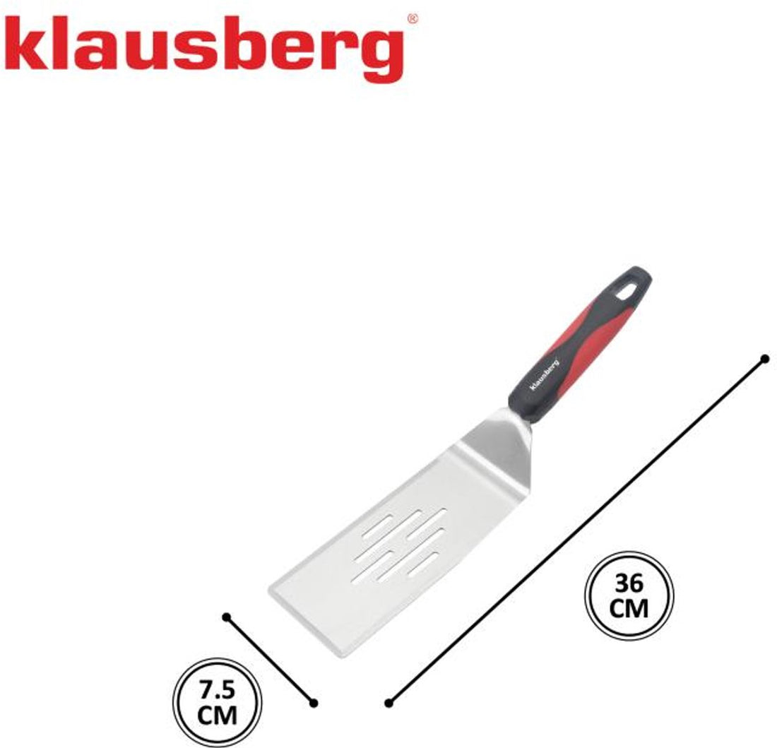 Klausberg KB-7897 Grillspatel - 36 cm Edelstahlspatel mit Kunststoffgriff für den Grill - Geeignet für alle Grills - auch Kamado / Weber