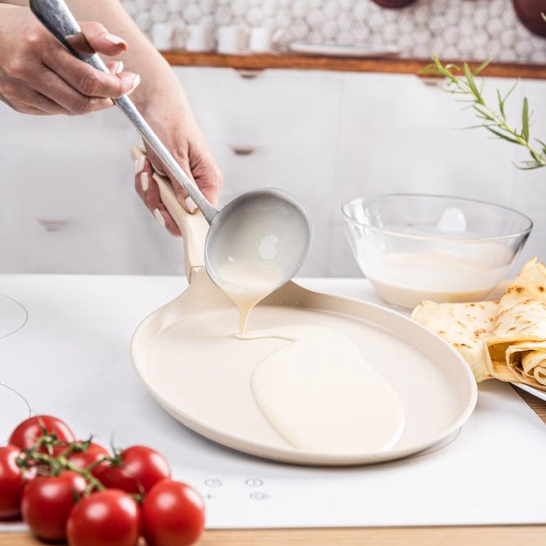 Klausberg KB-7958 pannenkoekenpan 24 cm – crêpepan voor inductie, crème – foto 2
