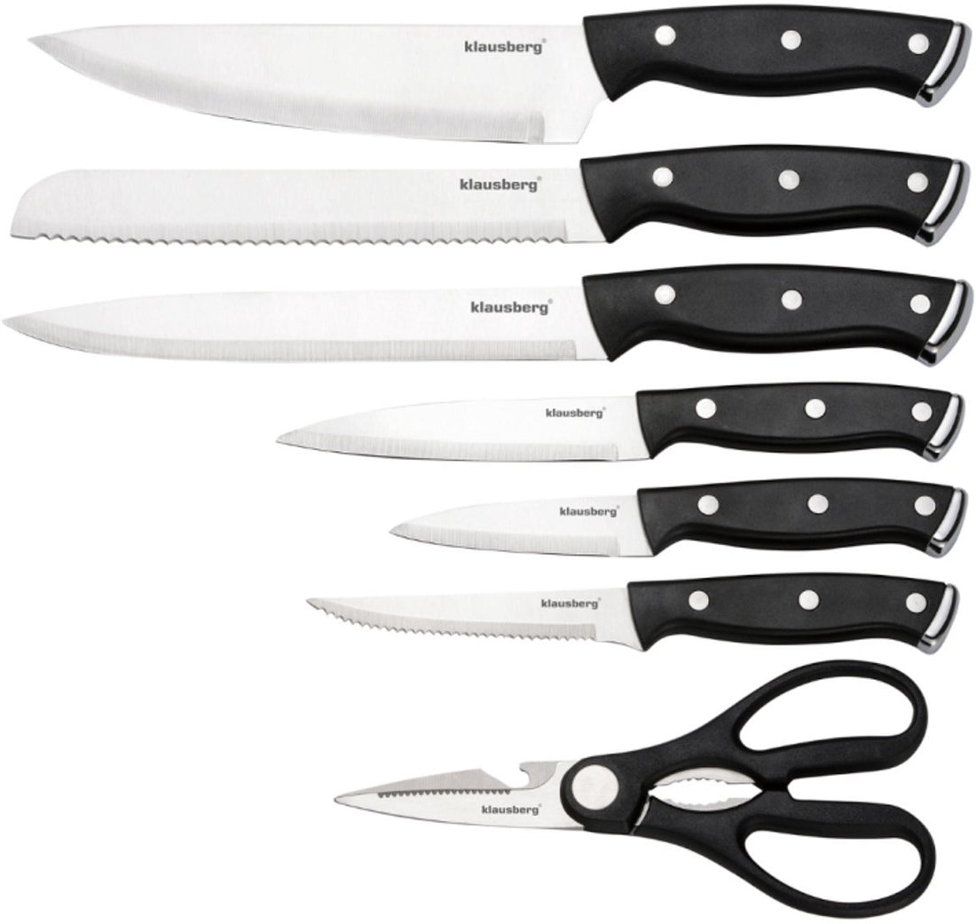 Klausberg KB-7985 messenset met blok, 13-delig – met slijpstaaf en schaar – foto 4