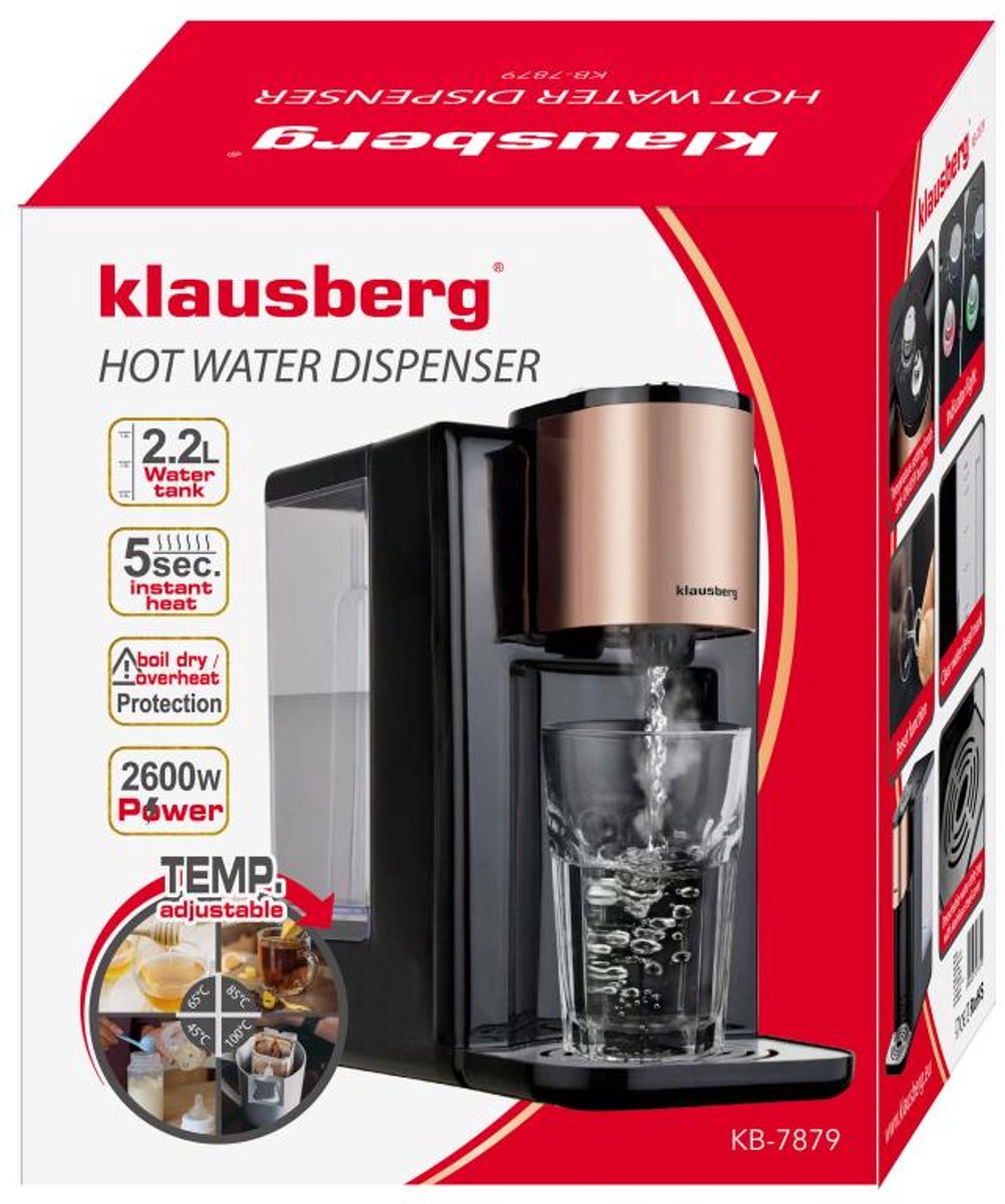 Klausberg KB7879 heetwaterdispenser – waterdispenser voor thuis, 2,2 liter – foto 7