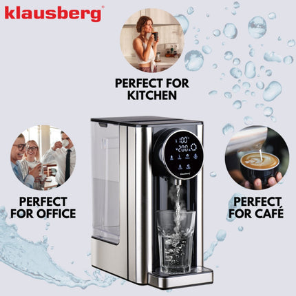 Klausberg KB7880 Distributeur d'eau chaude – 2,7 litres – Commande tactile LED – Contrôle de la température et du volume – 2600W - Distributeur d'eau chaude