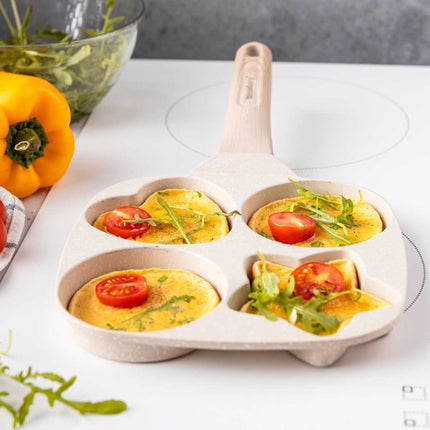 Klausberg Poêle à Œufs et Crêpes en Marbre avec 4 Sections – Antiadhésive, Formes Créatives, 19x19 cm