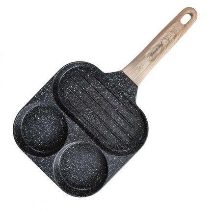 Poêle en marbre Klausberg à 3 sections – Antiadhésive, Fonction Grill, Compatible Tous Feux