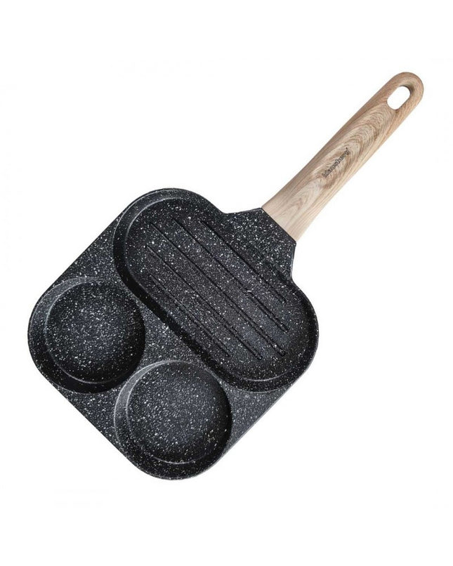 Poêle en marbre Klausberg à 3 sections – Antiadhésive, Fonction Grill, Compatible Tous Feux