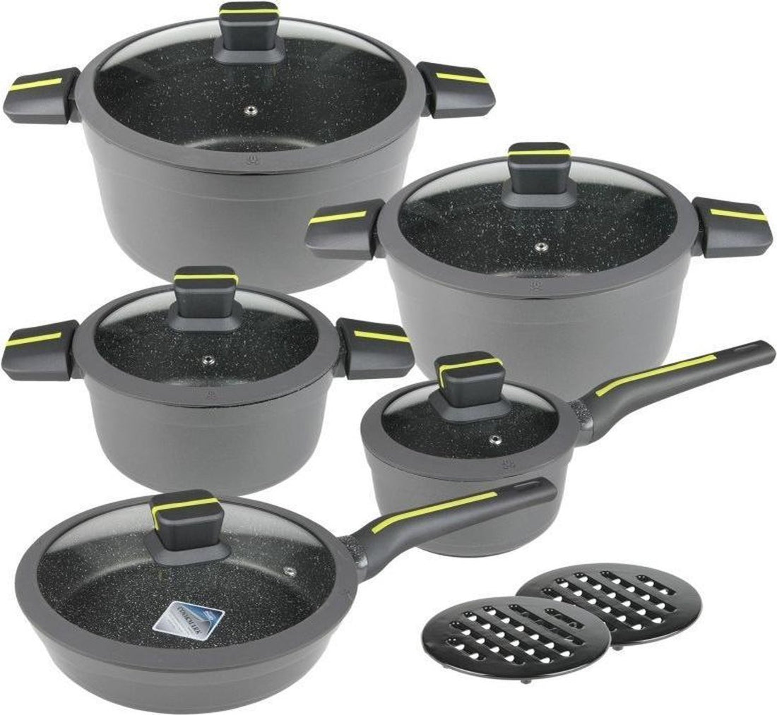 Klausberg Topfset - 12-teilig - Geschmiedetes Aluminium - Alle Kochfelder