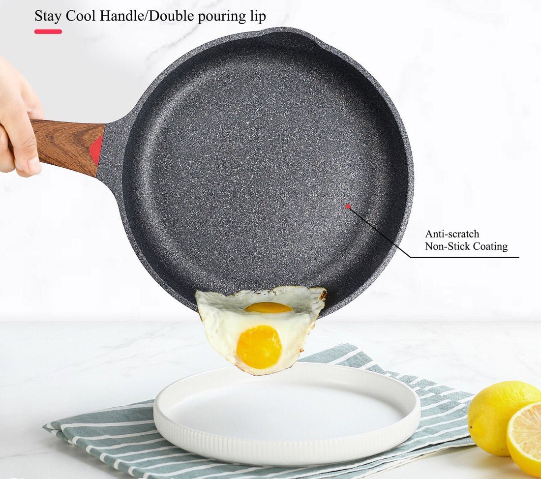 Frying pan - wok - sauté pan induction scratch-resistant coating - black - PFOA free