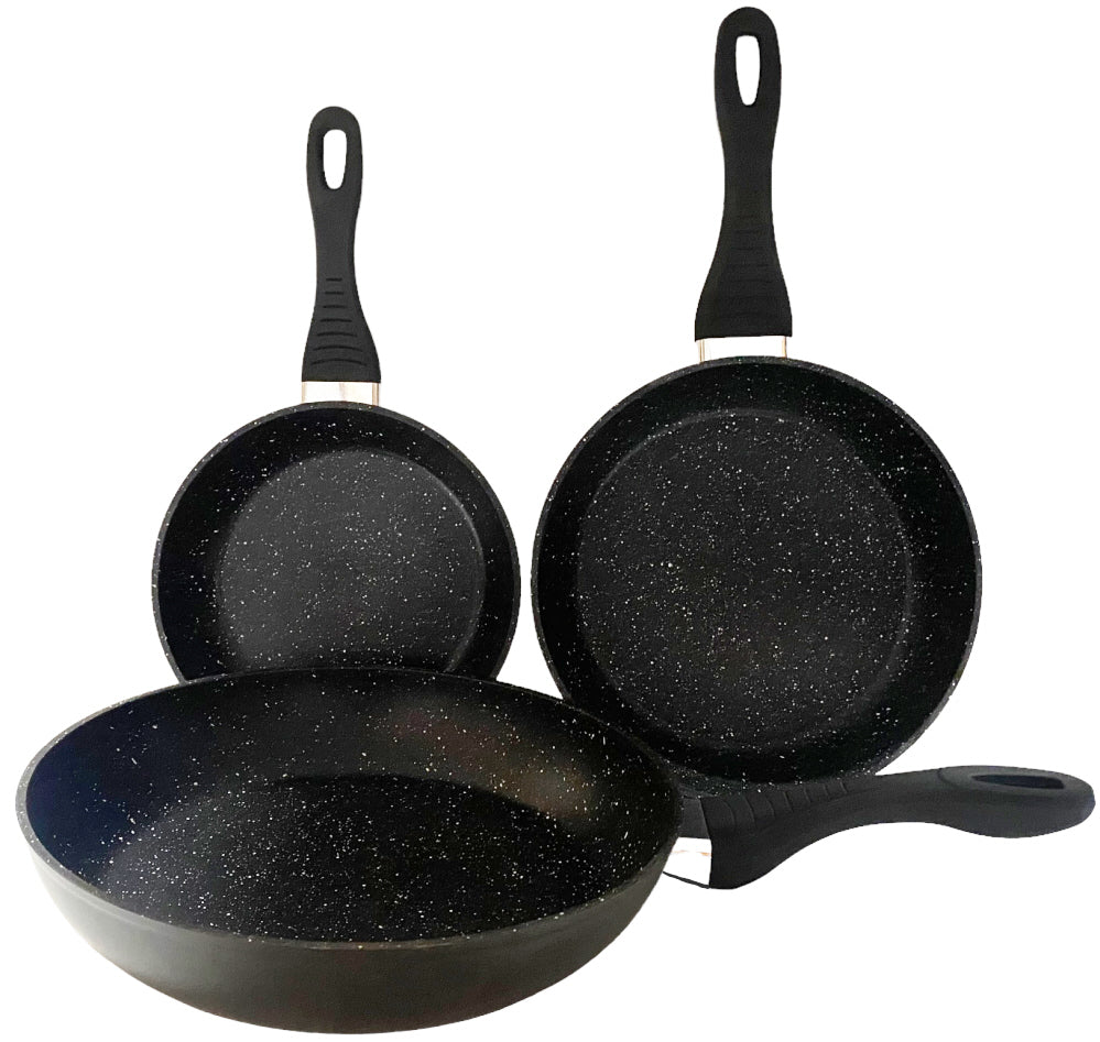 Cuilina koekenpannenset 3-delig voor inductie – 20, 24 en 28 cm, marmercoating – foto 2