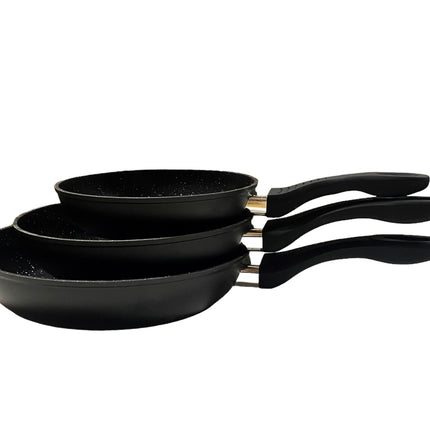 Aluminium trempé forgé - Set de 3 poêles à frire à induction - Revêtement antiadhésif Hard Marble - Ø 20, 24 & 28 cm - Poêle à rôtir - SANS PFOA-NICKEL