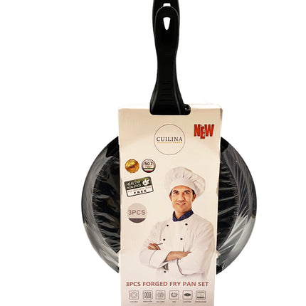Aluminium trempé forgé - Set de 3 poêles à frire à induction - Revêtement antiadhésif Hard Marble - Ø 20, 24 & 28 cm - Poêle à rôtir - SANS PFOA-NICKEL