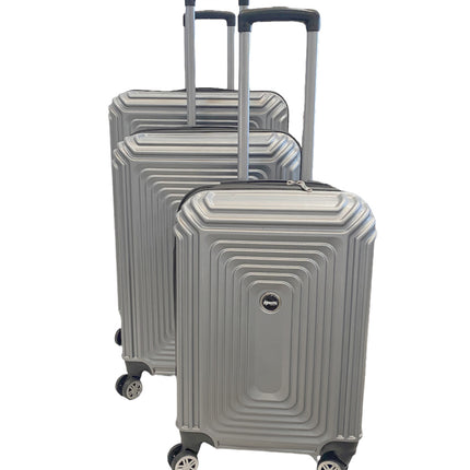 Set de 3 valises - Rigides Set de trolley avec cadenas TSA argenté