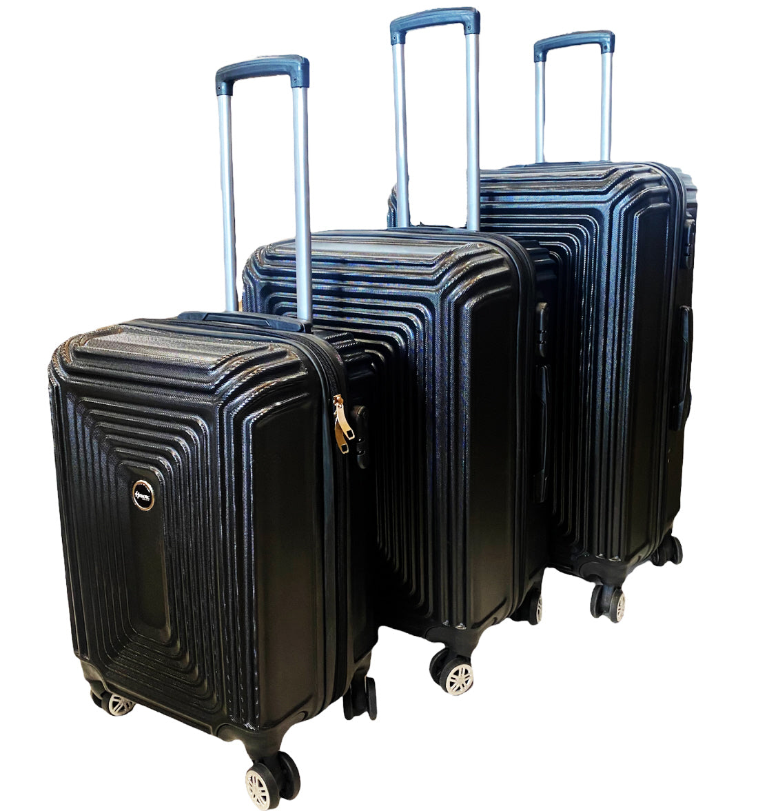3-piece luggage set - Hard-shell trolley set with TSA lock black