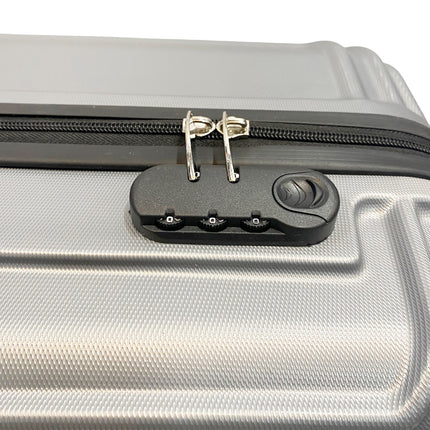Set de 3 valises - Rigides Set de trolley avec cadenas TSA argenté