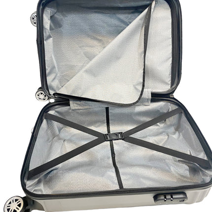 Set de 3 valises - Rigides Set de trolley avec cadenas TSA argenté
