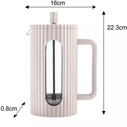Klausberg KB7754 - Cafetière et Théière à Piston - 1 Litre - Beige - Filtre en Acier Inoxydable et Verre Borosilicate - Convient pour le Café, le Thé et les Infusions