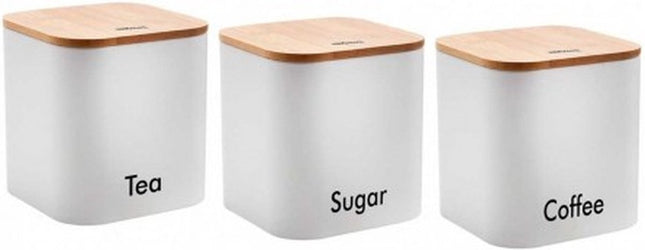 koffie, thee en suiker - potten - voorraadbakken - WIT