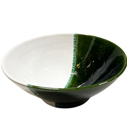 Bol marocain émaillé vert vert-blanc 25x10 cm