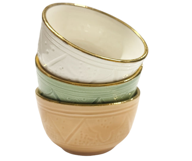 Bol en céramique à rebord en or 12 carats Ø 10 cm