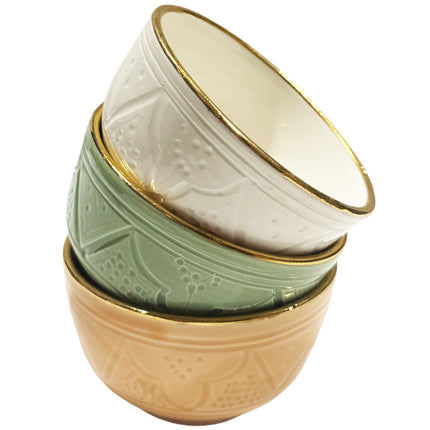 Bol en céramique à rebord en or 12 carats Ø 10 cm