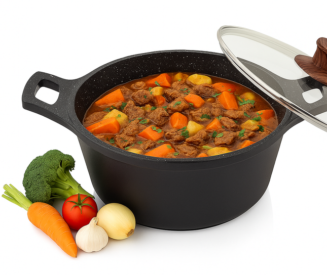 Casserole en fonte d'aluminium Hakal avec couvercle en verre