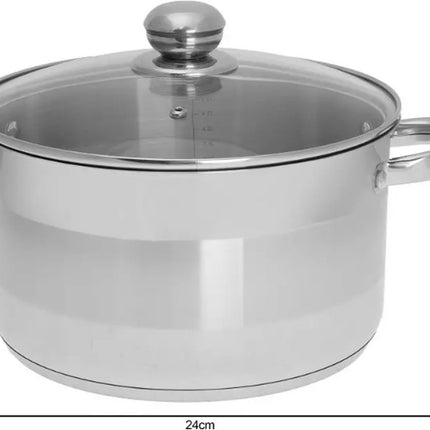 Casserole - Ø24 cm - acier inoxydable - tous feux