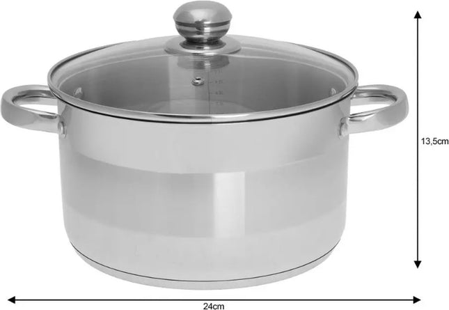 Casserole - Ø24 cm - acier inoxydable - tous feux