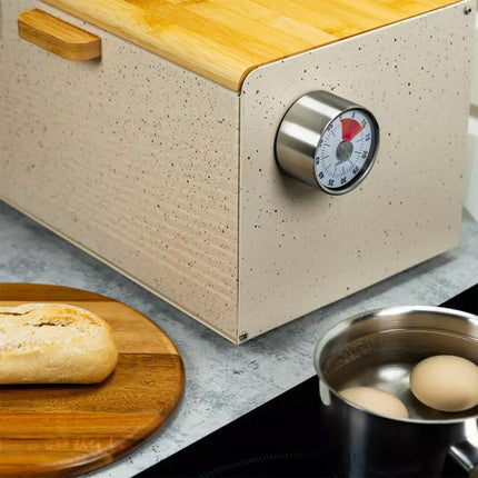Minuteur de cuisine mécanique – Minuteur en forme d'œuf avec aimant – Minuteur de cuisine – Acier inoxydable – 60 min