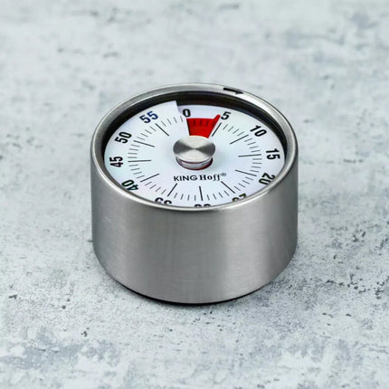 Minuteur de cuisine mécanique – Minuteur en forme d'œuf avec aimant – Minuteur de cuisine – Acier inoxydable – 60 min