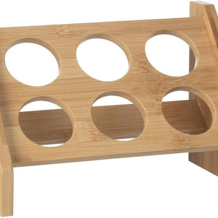Étagère à épices avec 6 pots à épices 21,5 cm en bambou - Pots à épices de cuisine - Rangement des épices