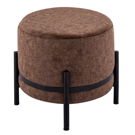 Tabouret pouf aspect suédine Ø 35 H 37 cm