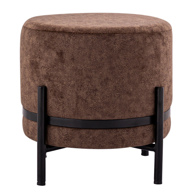 Kruk suèdelook poef Ø 35 H 37 cm