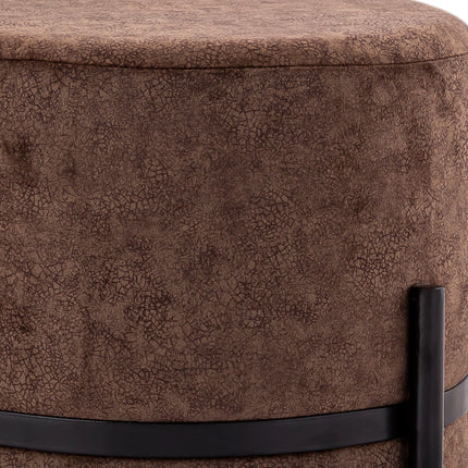 Tabouret pouf aspect suédine Ø 35 H 37 cm