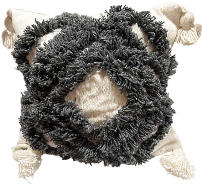 Coussin pompon - Housses de coussin style bohème avec pompons - Coussins décoratifs pour canapé