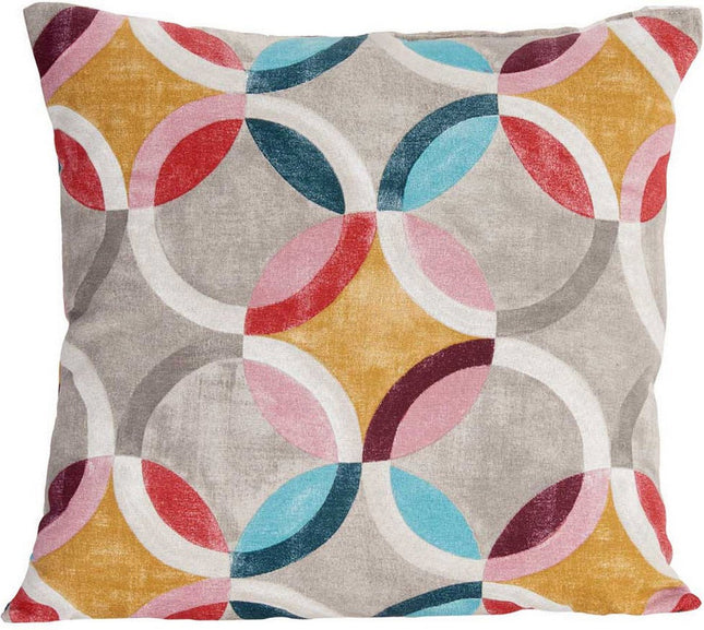 Lot de 2 coussins ronds rouges (45 x 12 x 45 cm)