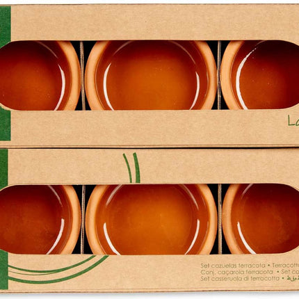 La Dehesa - Lot de 6 ramequins à tapas crème brûlée en terre cuite - marron 8 cm