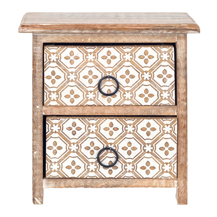 Commode à 2 tiroirs décorés 20x21 cm