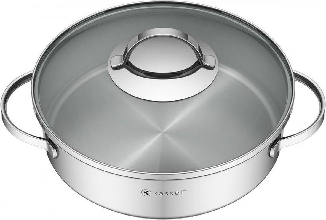 Kassel Alice – Lage kookpan met deksel - Ø 24 cm – RVS