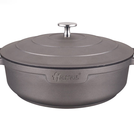 Casserole Hakal avec revêtement antiadhésif et poignées ergonomiques - 4,5 L, 28 cm, compatible four