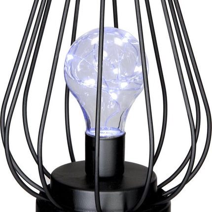 Lampe de table Art déco - modèle en fil de fer noir - ampoule LED incluse
